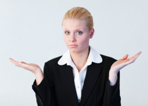 Businesswoman looking confused Businesswoman looking confused